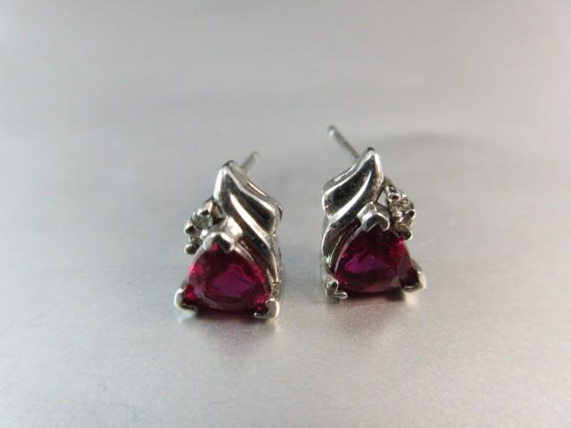 14K White Gold Gemstone Earrings