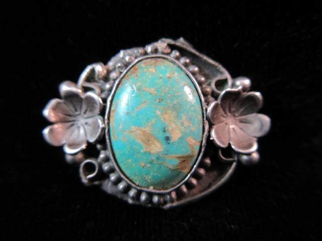 Vintage Sterling Silver Turquoise Stone Pin