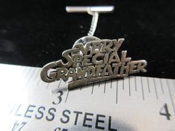 Very Special Grandfather Sterling Silver Tie Pin