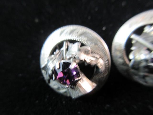 Sterling Silver Vintage Earrings Signed WB