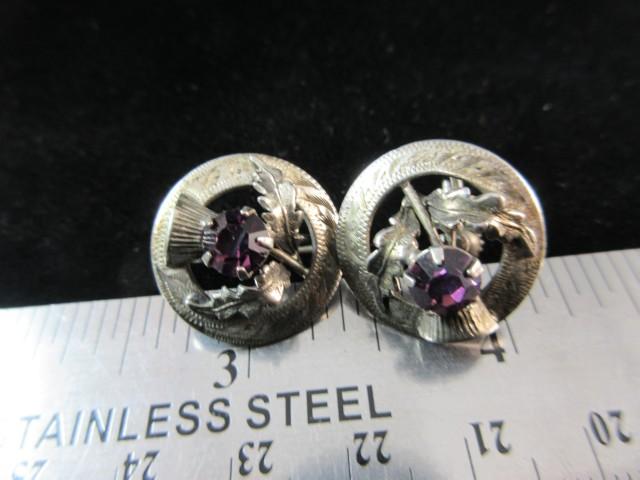 Sterling Silver Vintage Earrings Signed WB