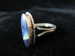 Natural Agate Stone Sterling Silver Ring