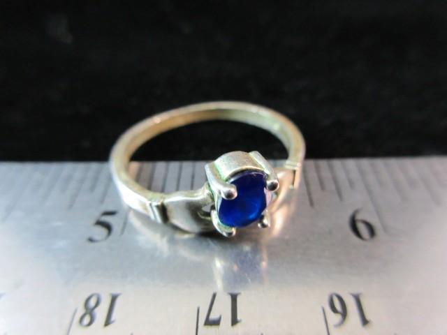 Blue Center Stone Sterling Silver Themed Ring