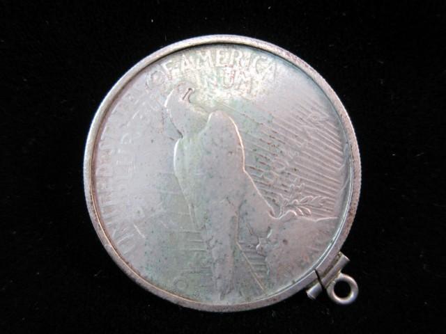 1928 S Silver Dollar In Sterling Pendant Holder