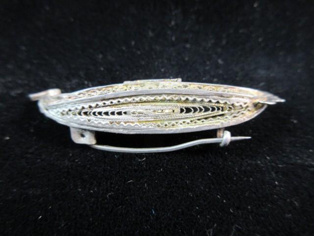 Vintage Sterling Silver Boat Themed Pin