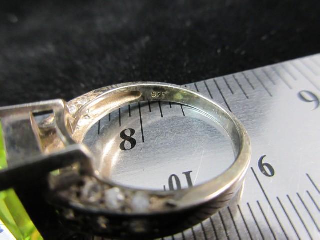 Large Center Stone Sterling Silver Ring