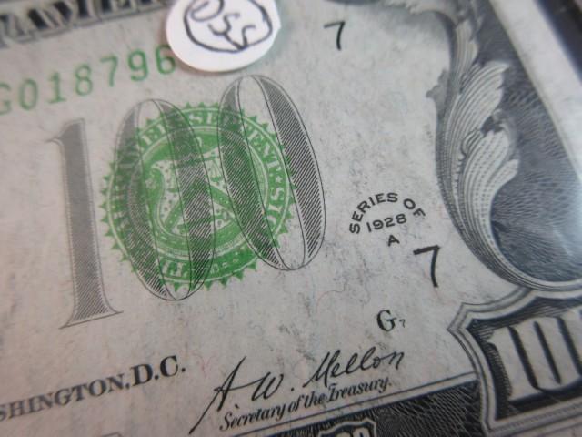 1928 A 100.00 Dollar Bill