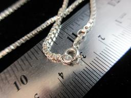 28” Box Style Sterling Silver Necklace