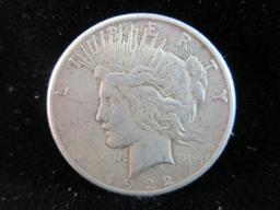 1922 S Silver Peace Dollar