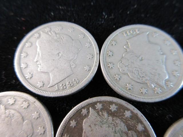 Lot of 7 V Nickels as Shown