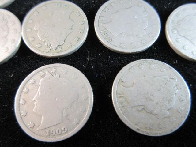 Lot of 10 V Nickels as Shown