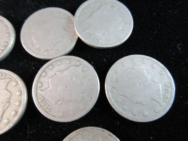 Lot of 10 V Nickels as Shown