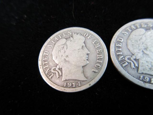 1914 & 1914 D Silver Dime Lot