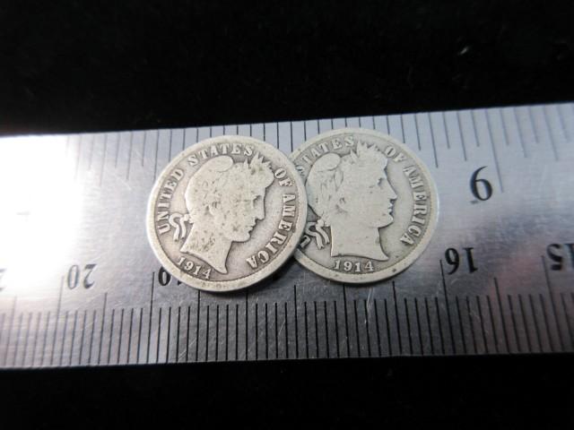 1914 & 1914 D Silver Dime Lot