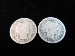 1914 & 1914 D Silver Dime Lot