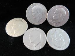 Lot of Five Ike Dollars 72-74-76 all one Money