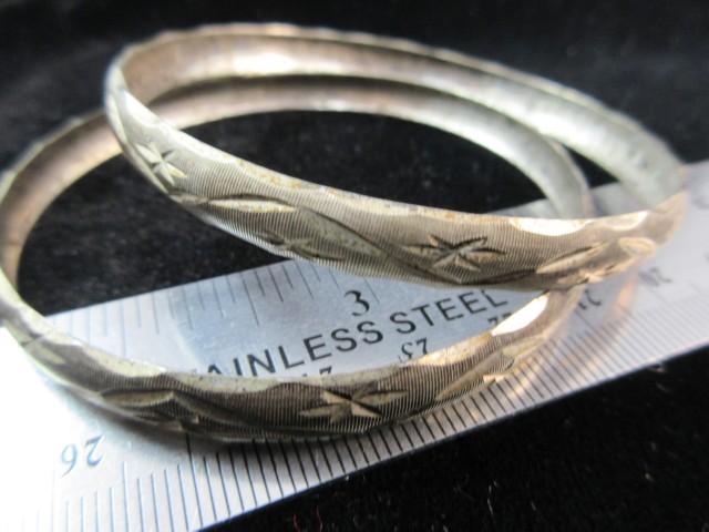 Sterling Silver Bangle Bracelet Lot of Two