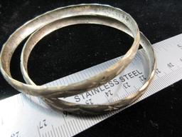 Sterling Silver Bangle Bracelet Lot of Two