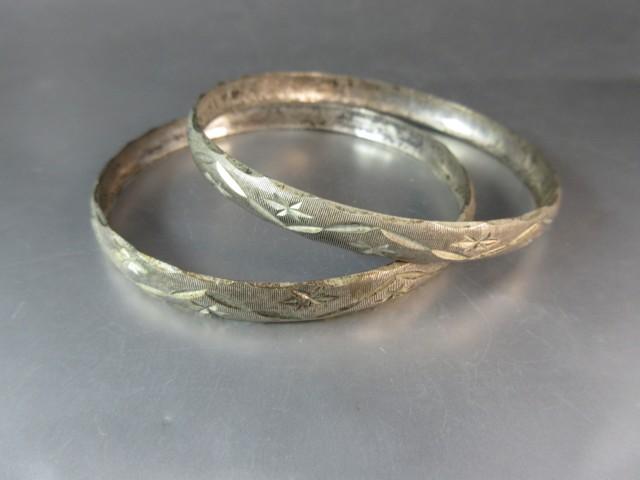 Sterling Silver Bangle Bracelet Lot of Two