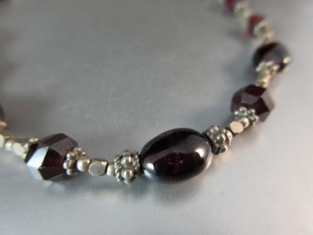 Sterling Silver Garnet Gemstone Necklace