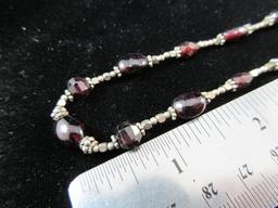 Sterling Silver Garnet Gemstone Necklace