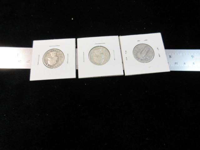 Lot of 3 Silver Quarter Dollars as Shown