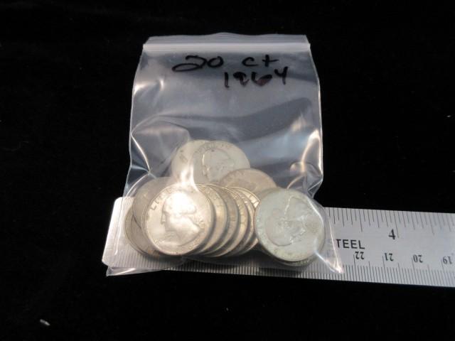 Lot of 20 1964 Silver Quarter Dollars all one money