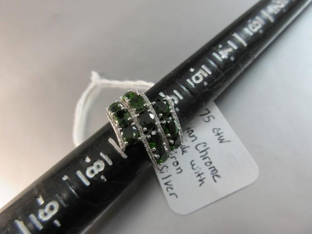 BBJ 925 Silver 5.75 CTW Russian Chrome Diopside Ring