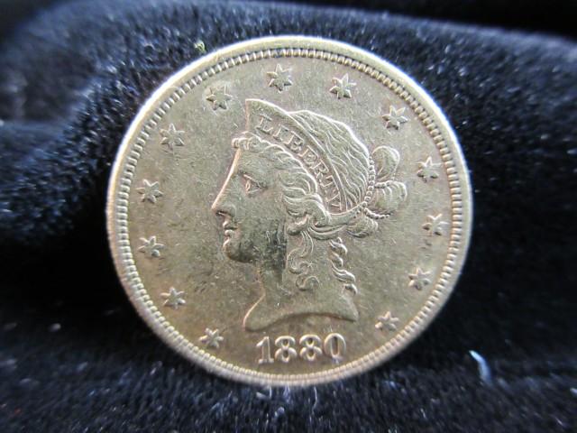 1880 TEN D Gold Coin