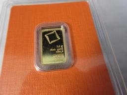 999.9 Fine Gold 2.5 Gram Bar