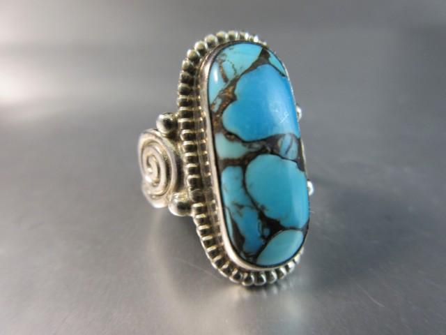 PTI 925 Sterling Nepal Turquoise Stone Ring