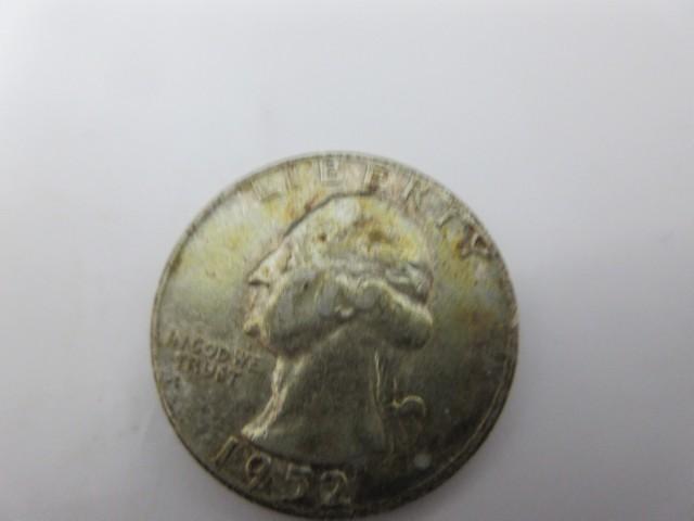 Nicely Toned Silver Quarter Dollar 1952