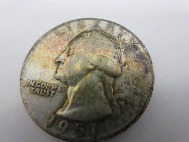 Nicely Toned Silver Quarter Dollar 1951