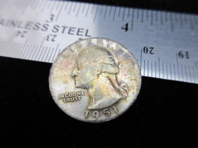 Nicely Toned Silver Quarter Dollar 1951