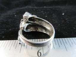 Vintage Cat Themed Sterling Silver Ring