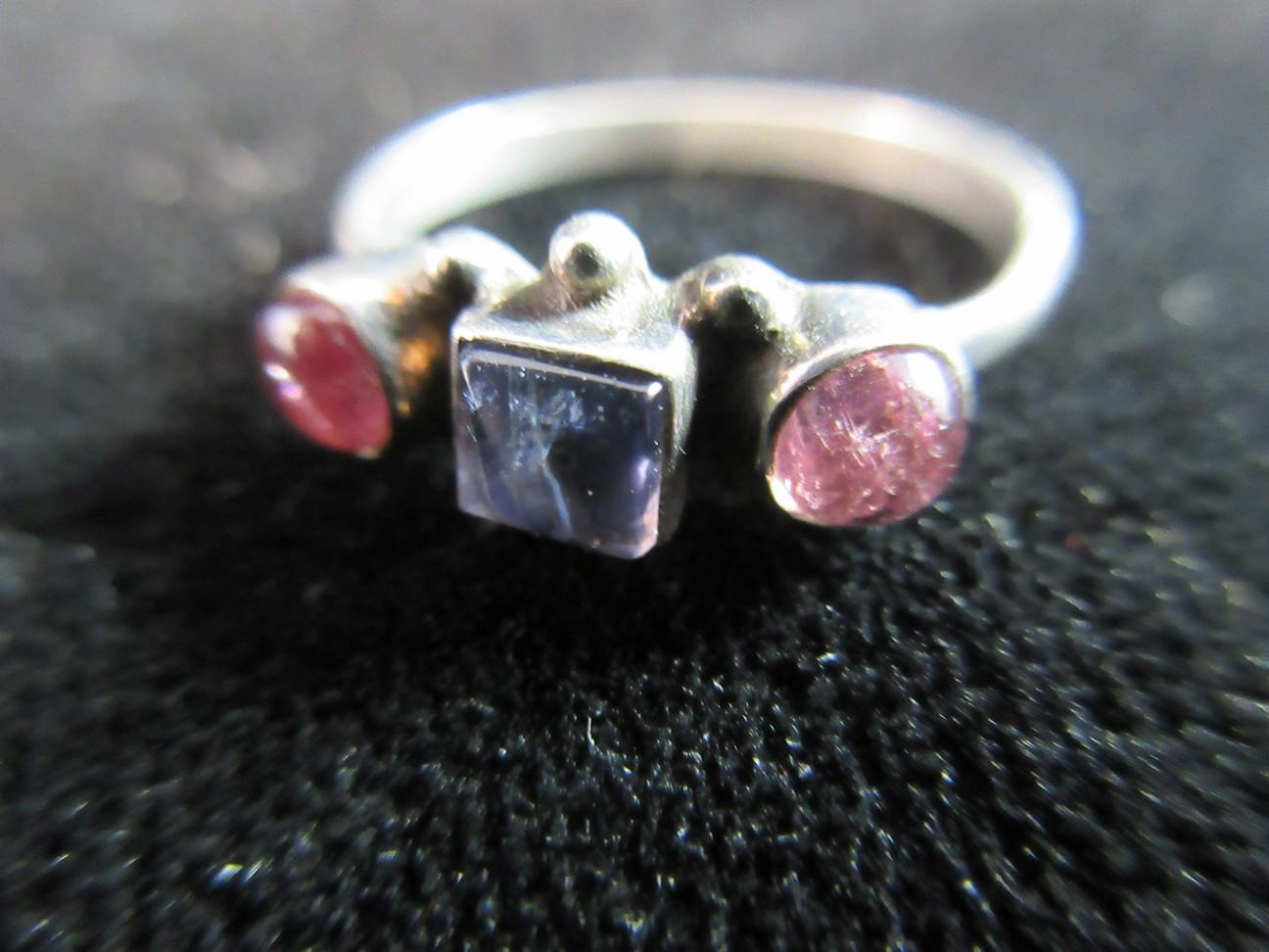 Vintage Sterling Silver Multi Gemstone Ring