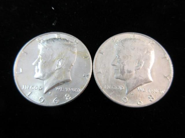 1968 40% Silver Half Dollar Lot of Two