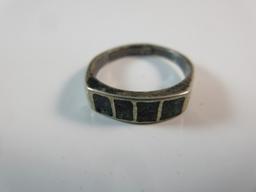 Vintage Sterling Silver Inlay Stone Ring