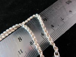 20” Sterling Silver Rope Necklace