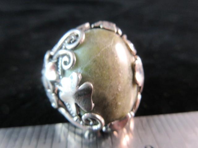 Ireland Sterling Silver Natural Stone Center Ring