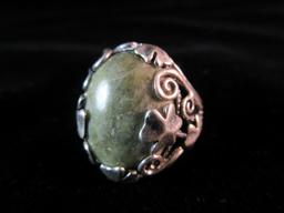 Ireland Sterling Silver Natural Stone Center Ring