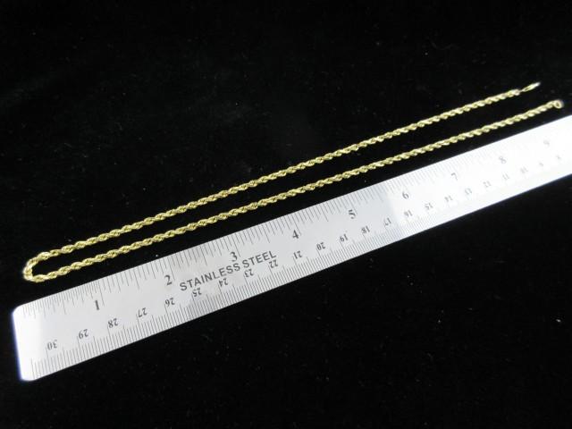 20” 14K Yellow Gold Rope Necklace