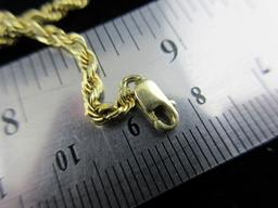 20” 14K Yellow Gold Rope Necklace