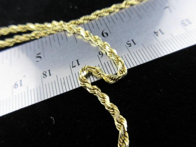 20” 14K Yellow Gold Rope Necklace