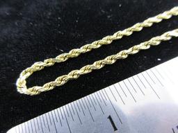 20” 14K Yellow Gold Rope Necklace