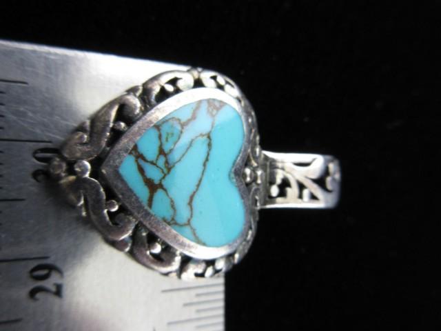 Spider Turquoise Stone Sterling Silver Heart Themed Pendant