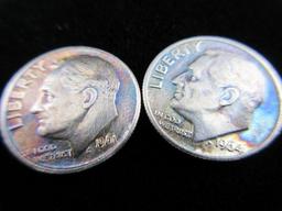 Nice Toned Silver Dime Lot of Four