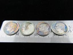 Nice Toned Silver Dime Lot of Four