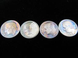 Nice Toned Silver Dime Lot of Four