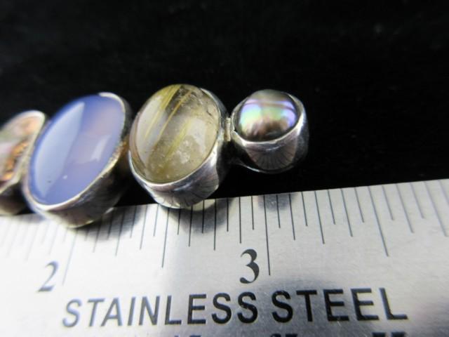 Gemstone, Pearl Crystal Sterling Silver Signed Artisan Pendant